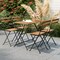 Patio Dining with Acacia Wood Table and Foldable Chairs Set 5 Piece